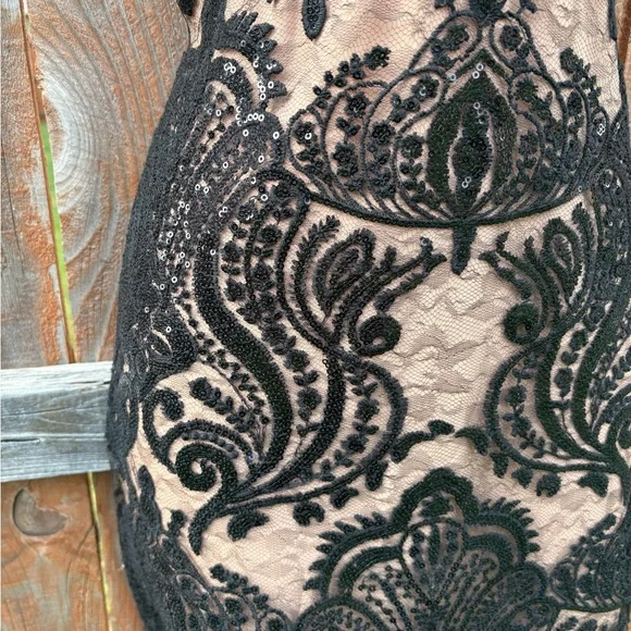 Free People Black and Cream Backless Dress - Picture 7 of 10